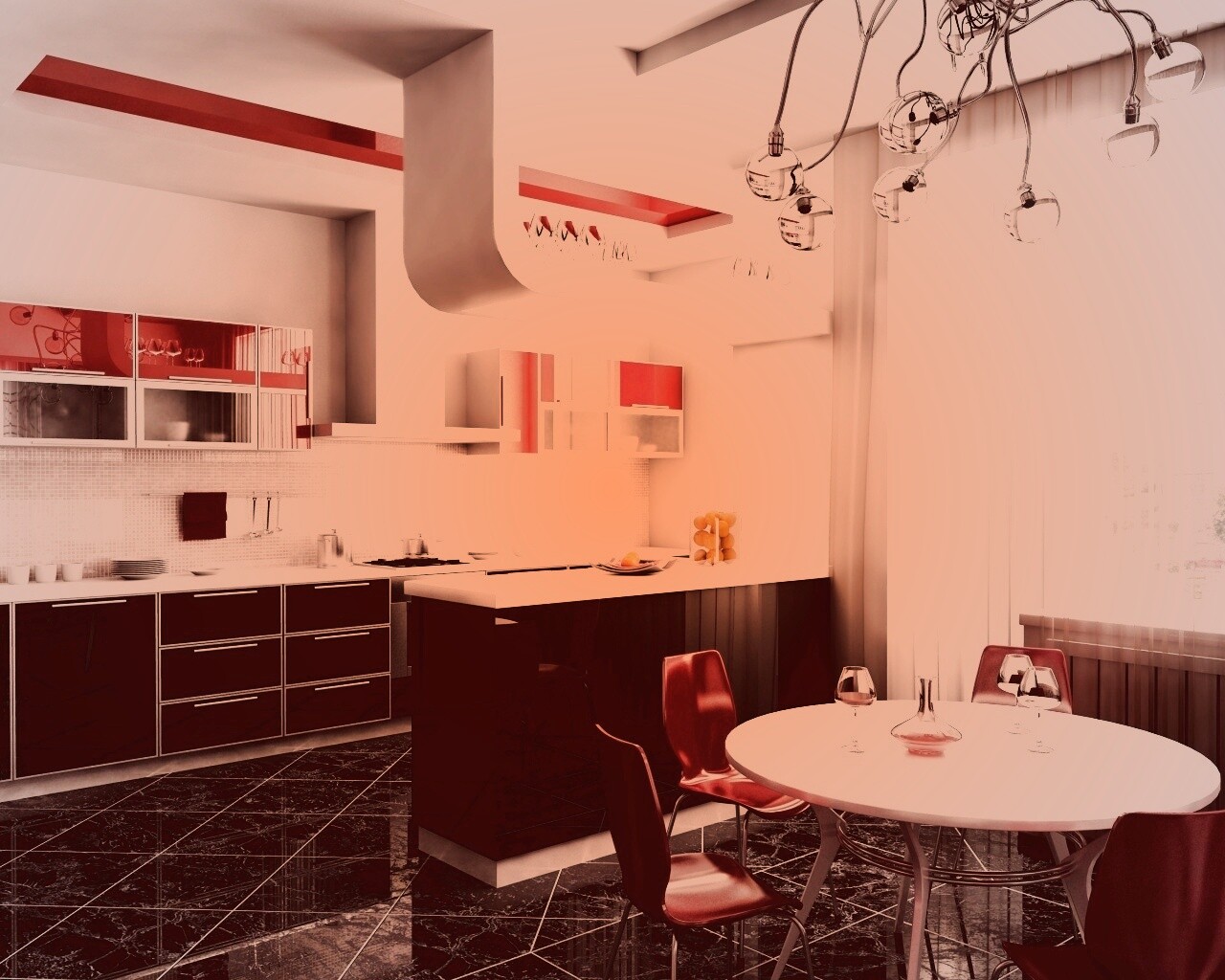 Современная кухня обои