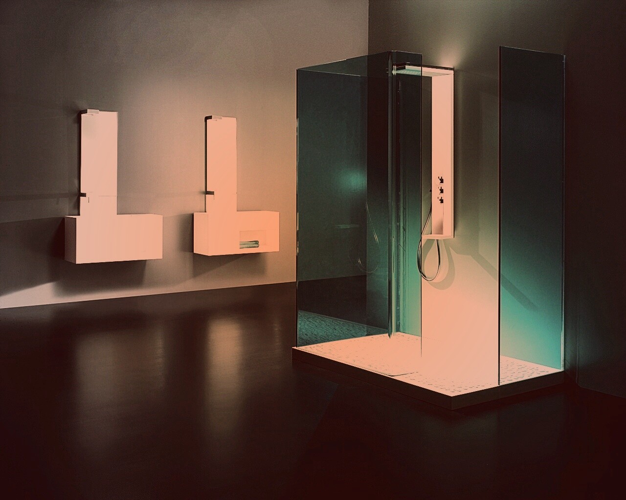 Ванная комната в стиле hi tech обои