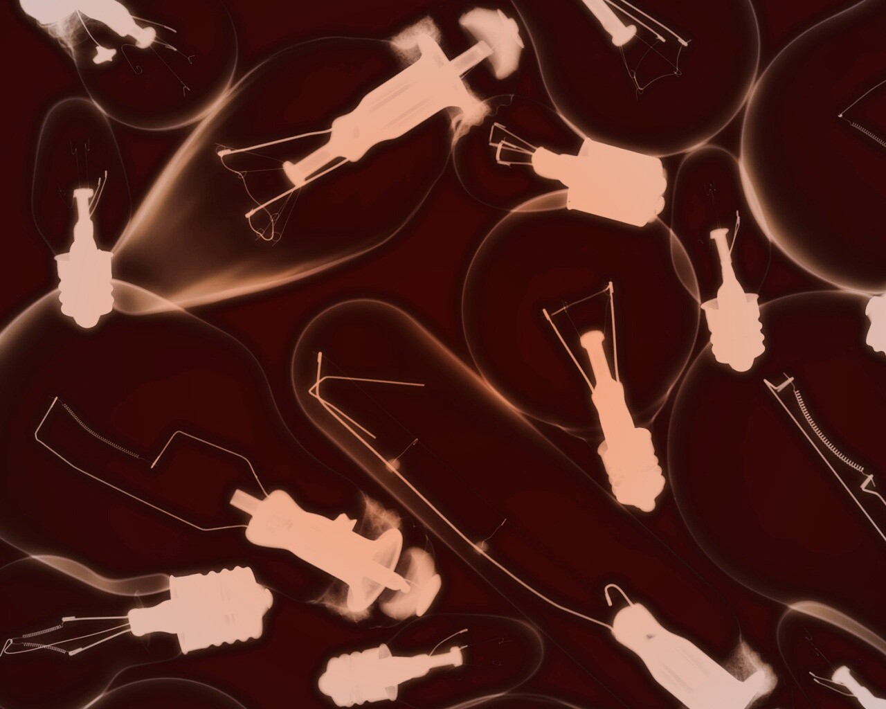 Лампочки под рентгеном обои