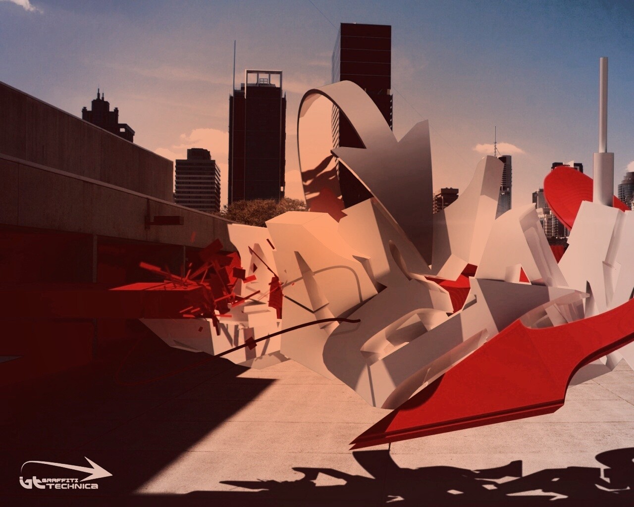 Трехмерное граффити обои