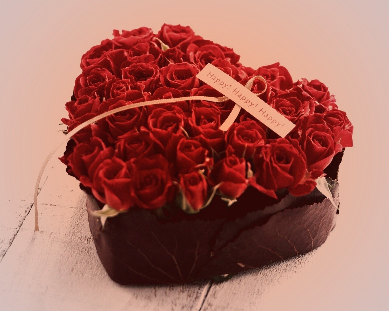 Букет в форме сердца обои