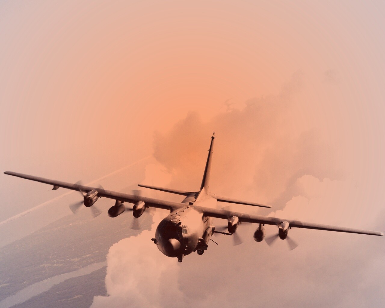 Самолет АС-130 обои