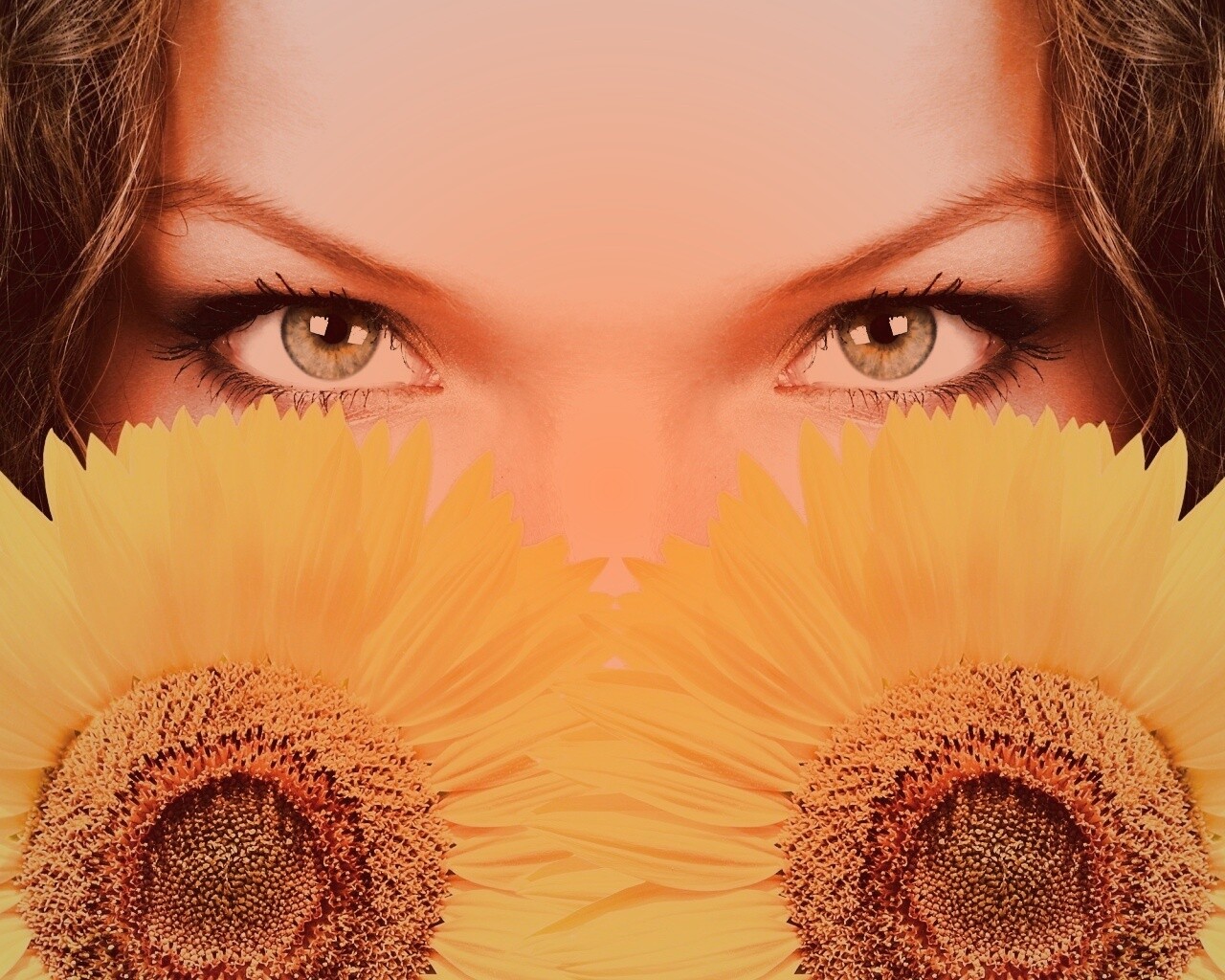 Девушка с желтыми ромашками обои