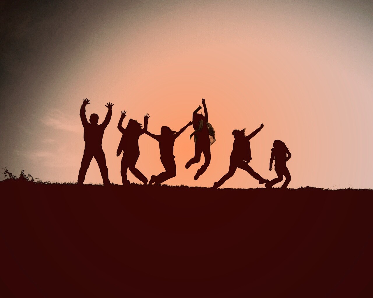 Силуэты людей обои