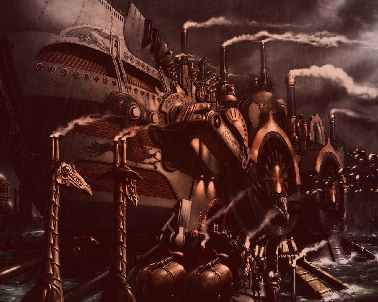 Ноев ковчег в стиле стимпанк обои