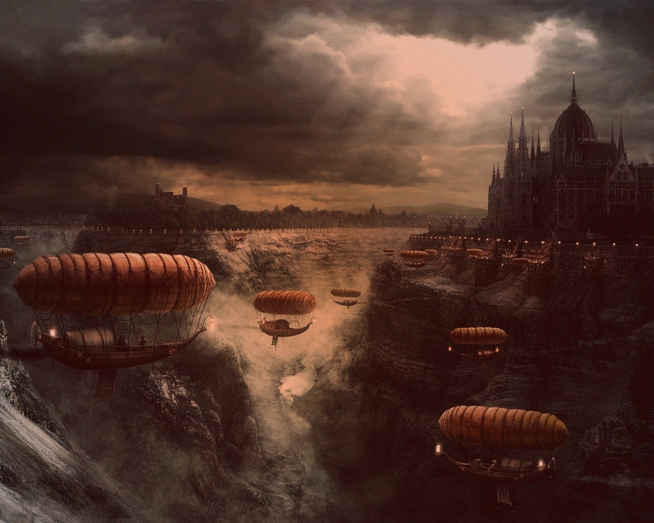 Фентезийный Будапешт обои