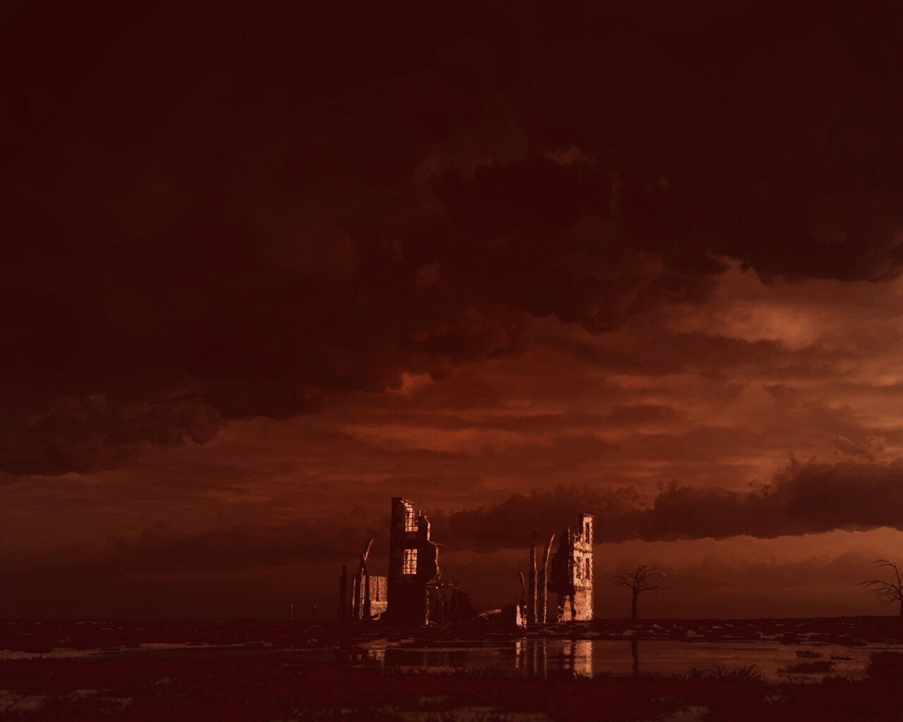 Руины здания обои