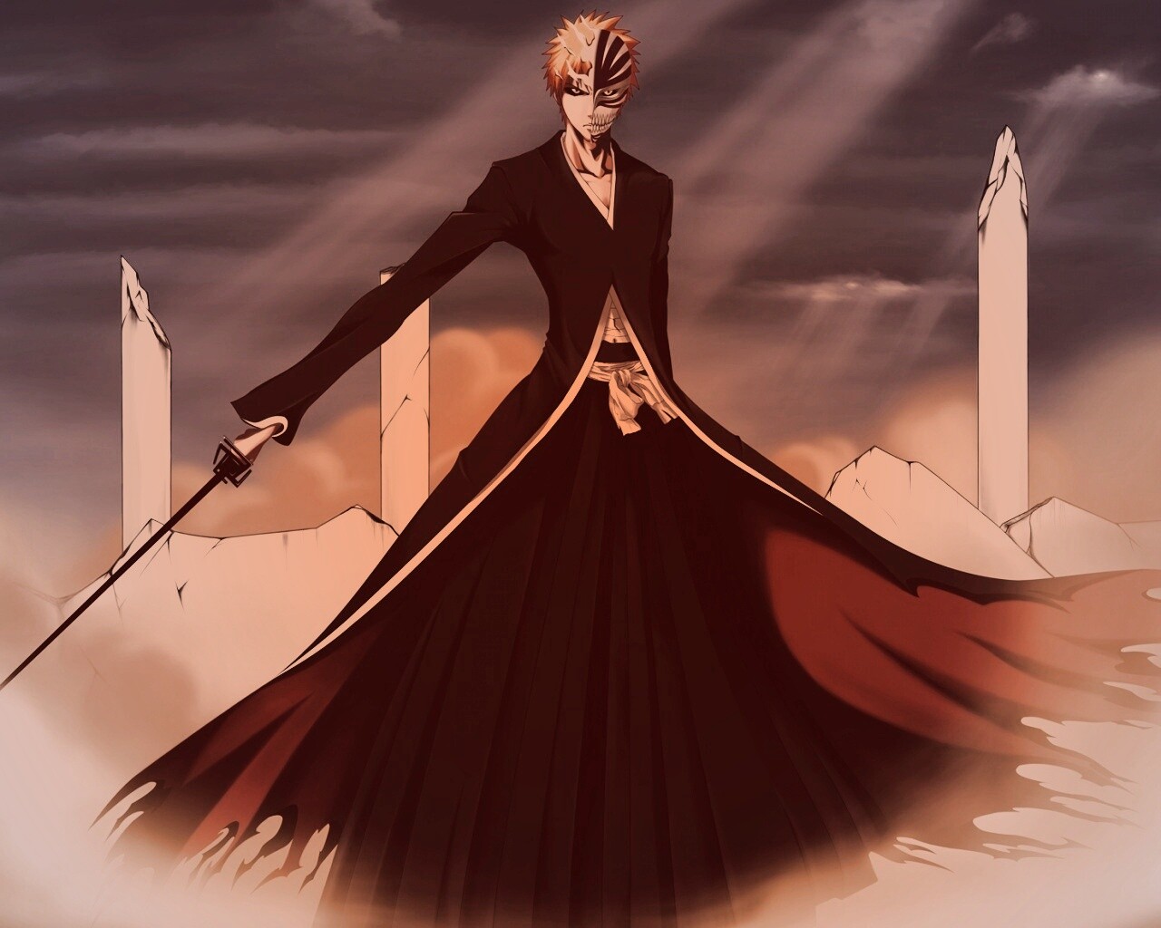 Хичиго в руинах обои