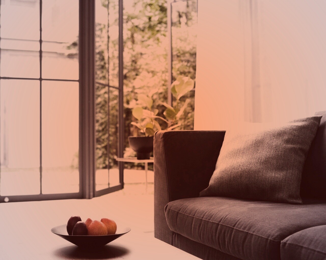 Фрукты в тарелке обои