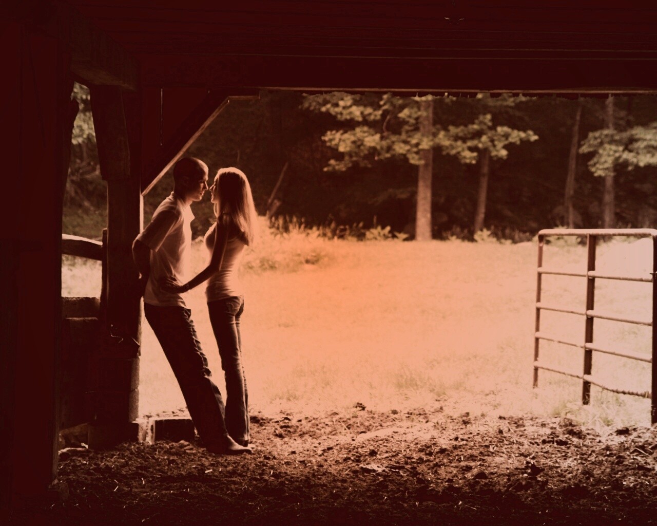 Любовь на природе обои