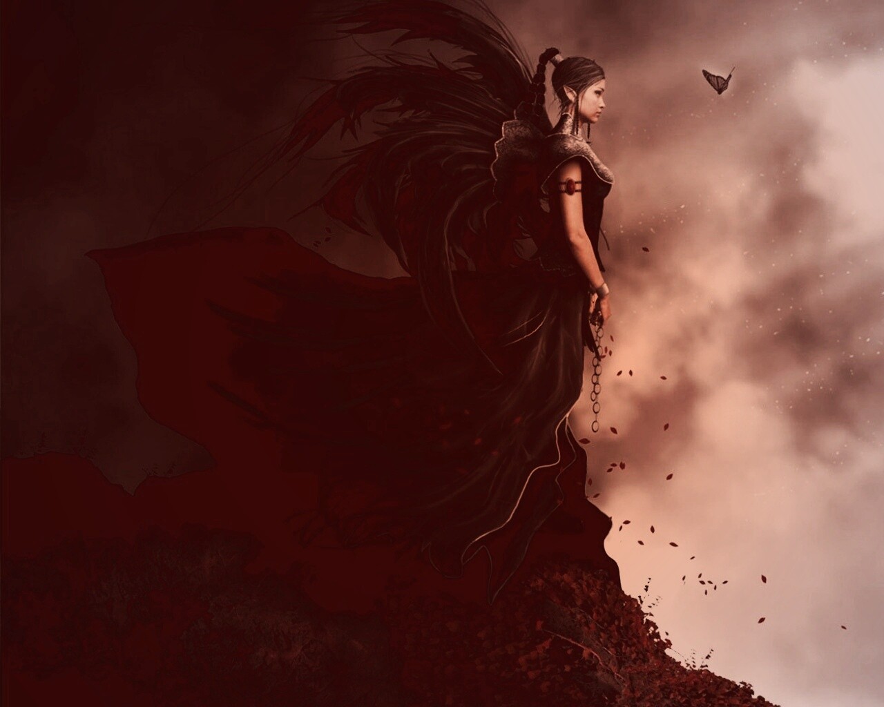 Девушка в тумане обои