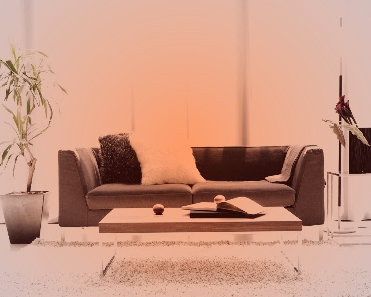 Гостиная с интересным дизайном обои