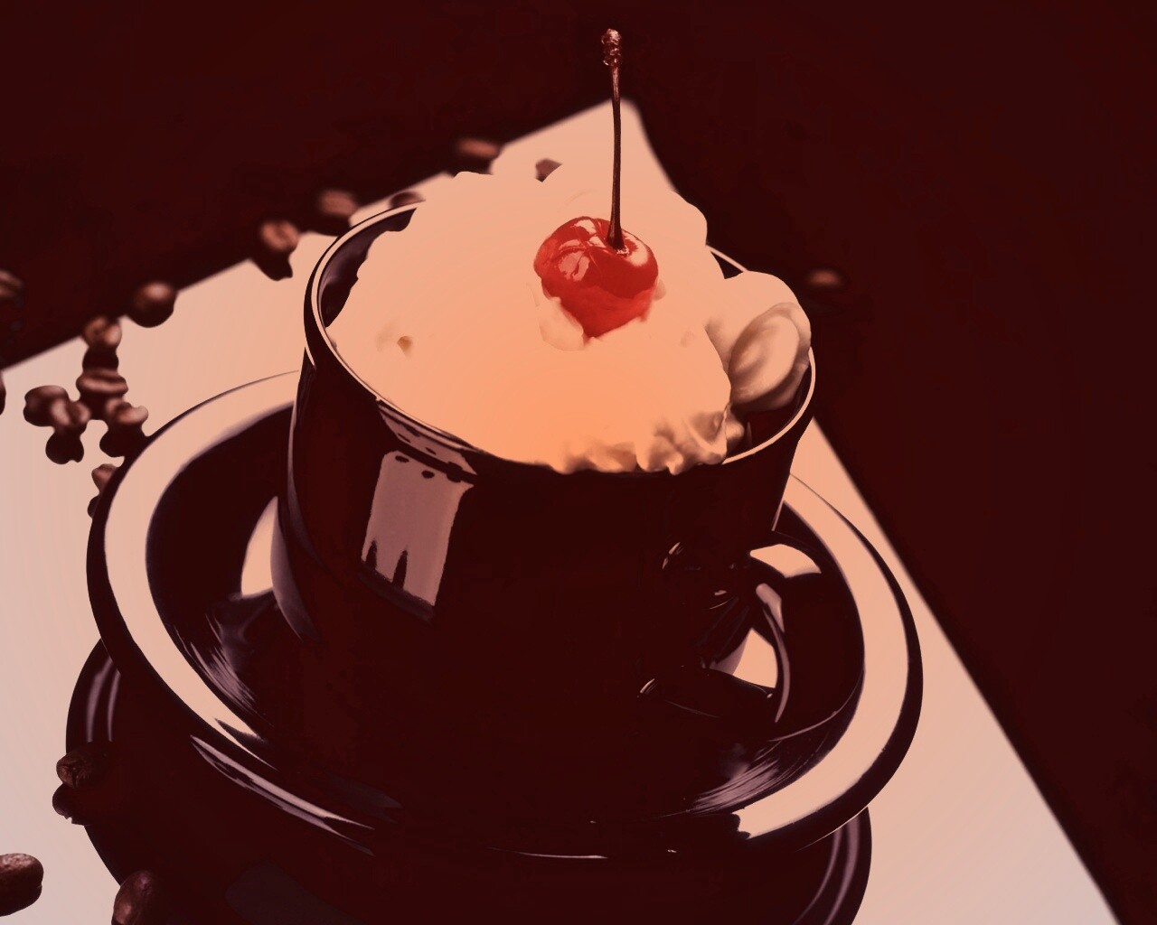 Вишня в креме обои