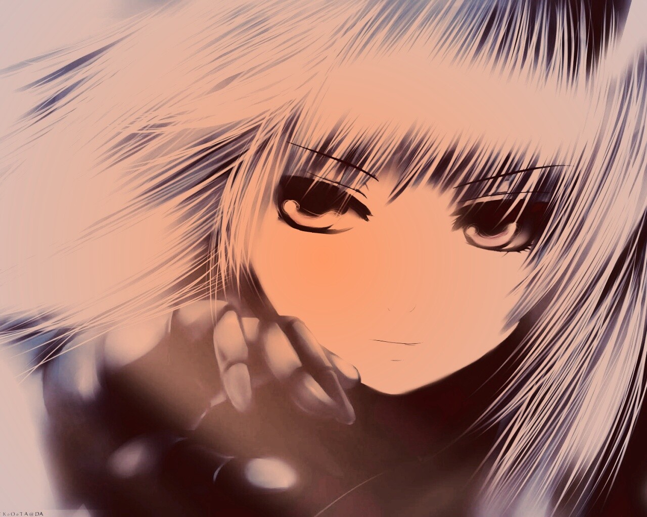 Девушка с голубыми волосами обои