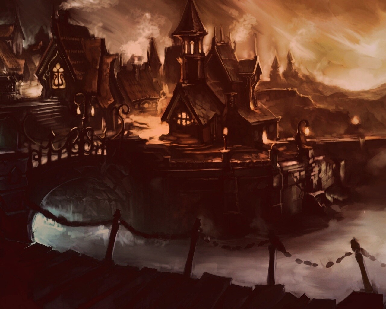 Волшебная деревня обои