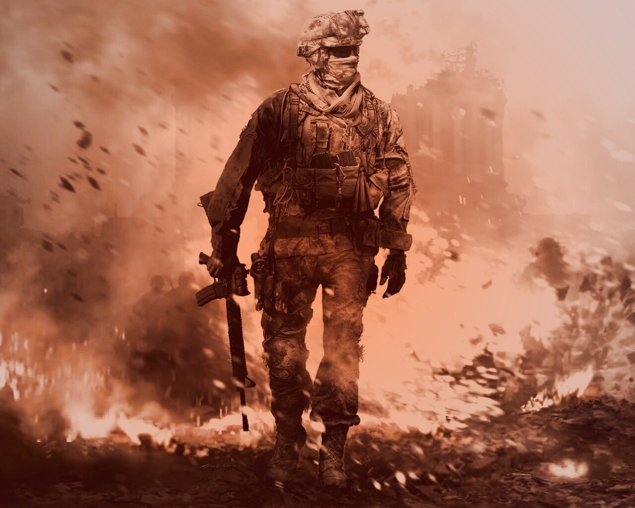 Солдат из modern warfare 2 обои