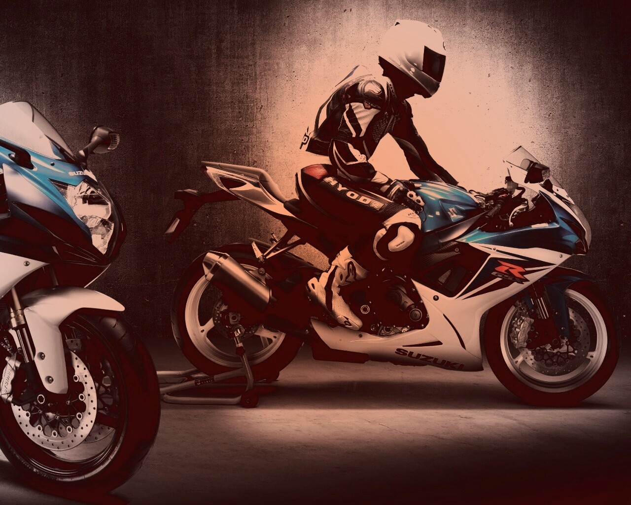 Suzuki и мотоциклист обои