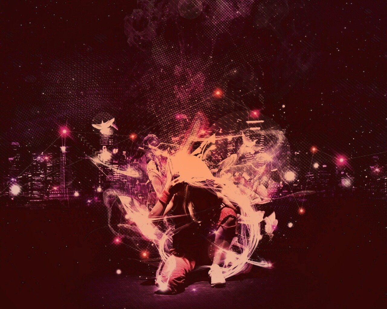 Фристайл арт с танцующей девушкой обои