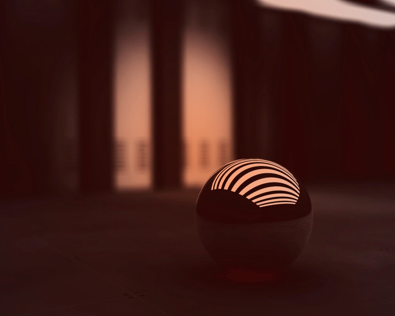 Трехмерный блестящий металлический шарик обои