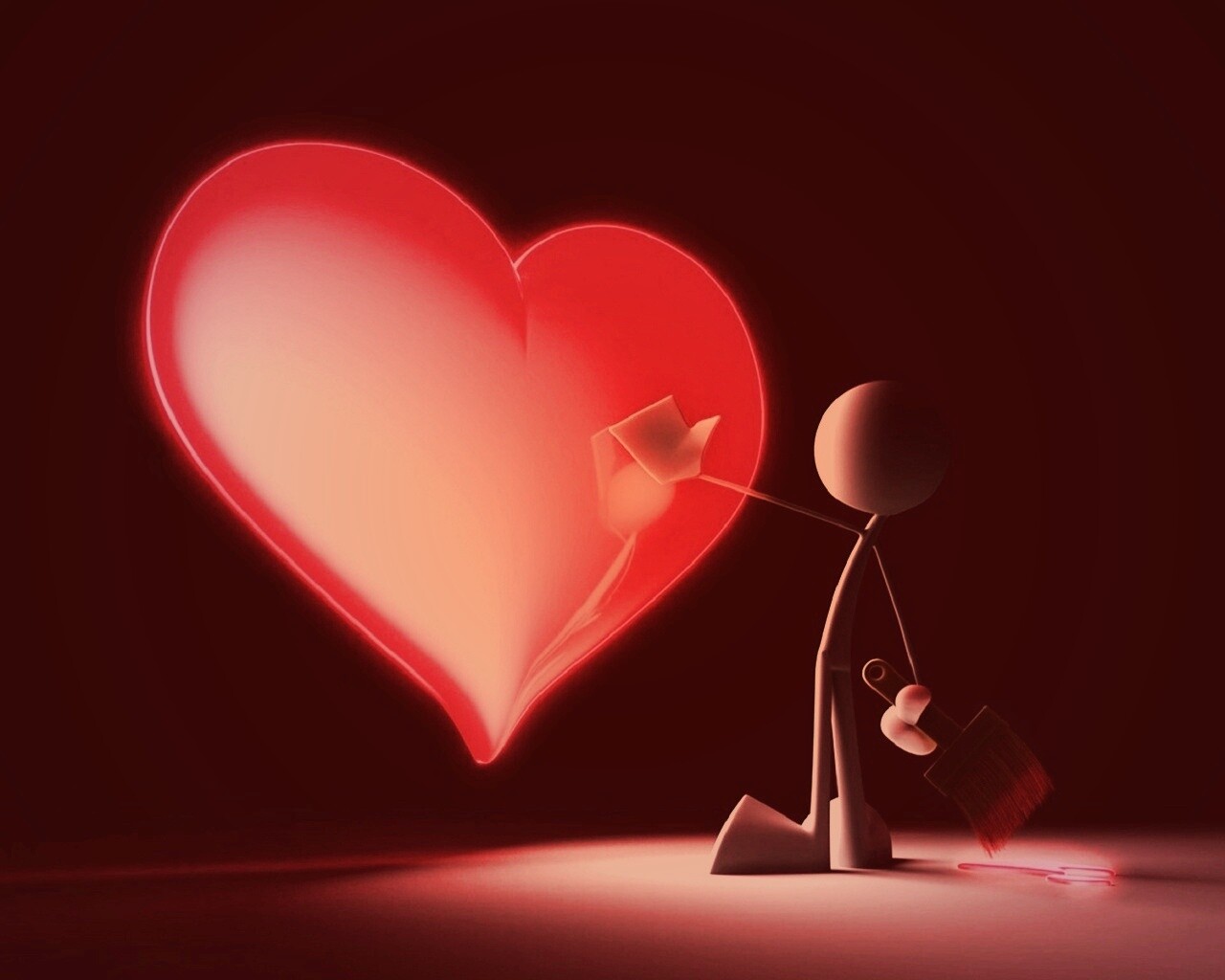 Нарисованное сердце обои