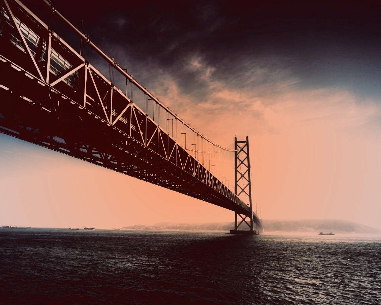 Мост Akashi Kaikyo в Японии обои