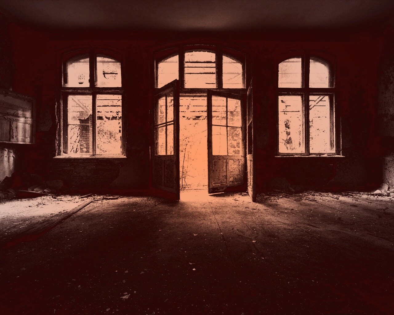 Комната в заброшенном здании обои