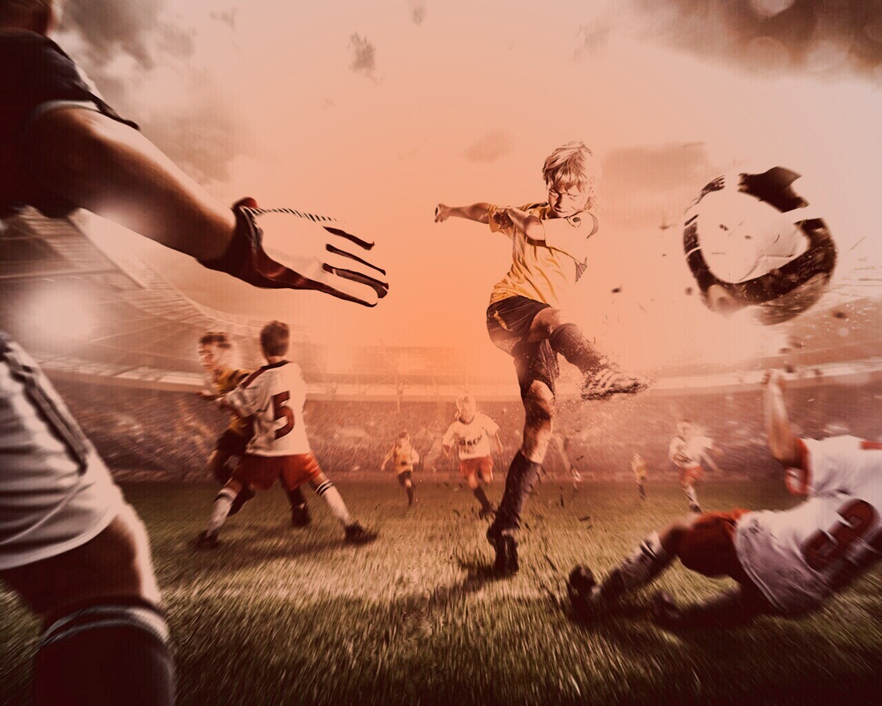 Игра в футбол обои