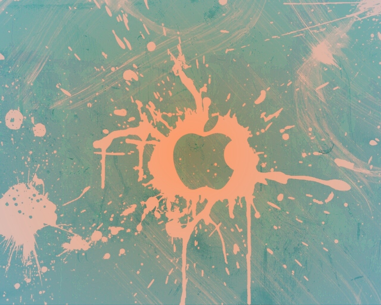 Яблоко в краске обои