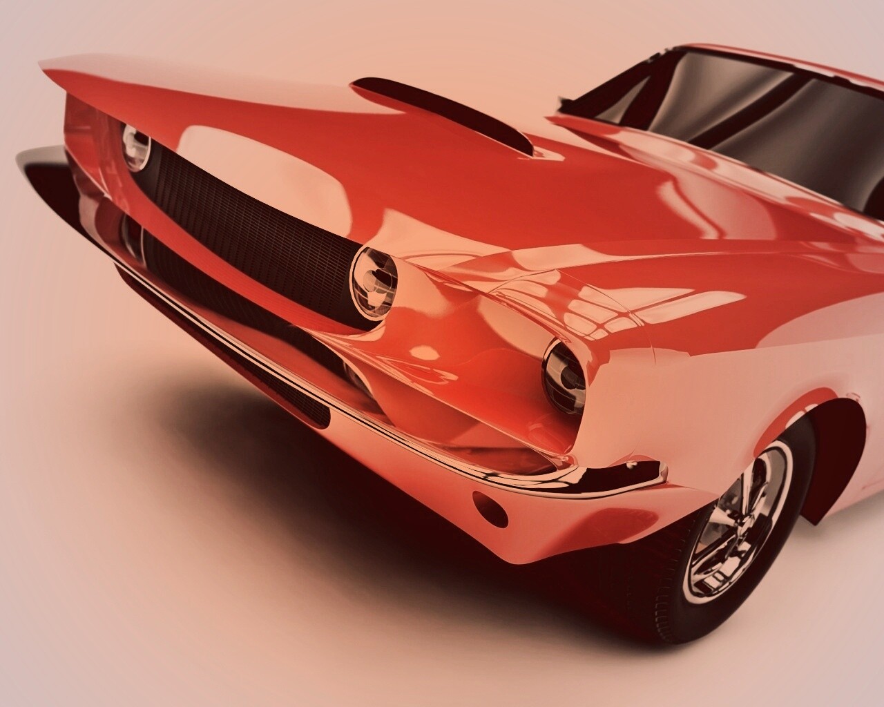 Красный ретро автомобиль обои