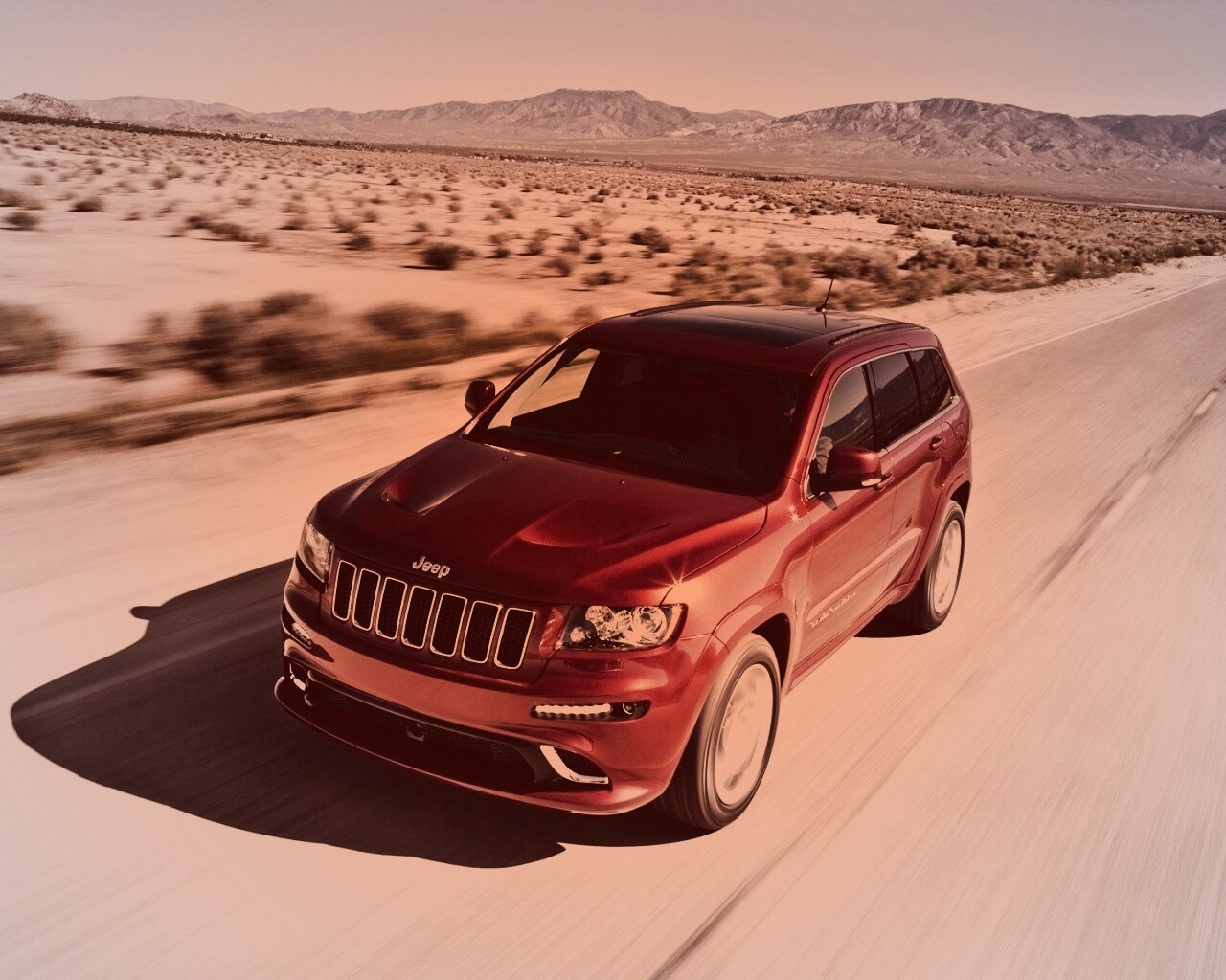 Красный Jeep обои