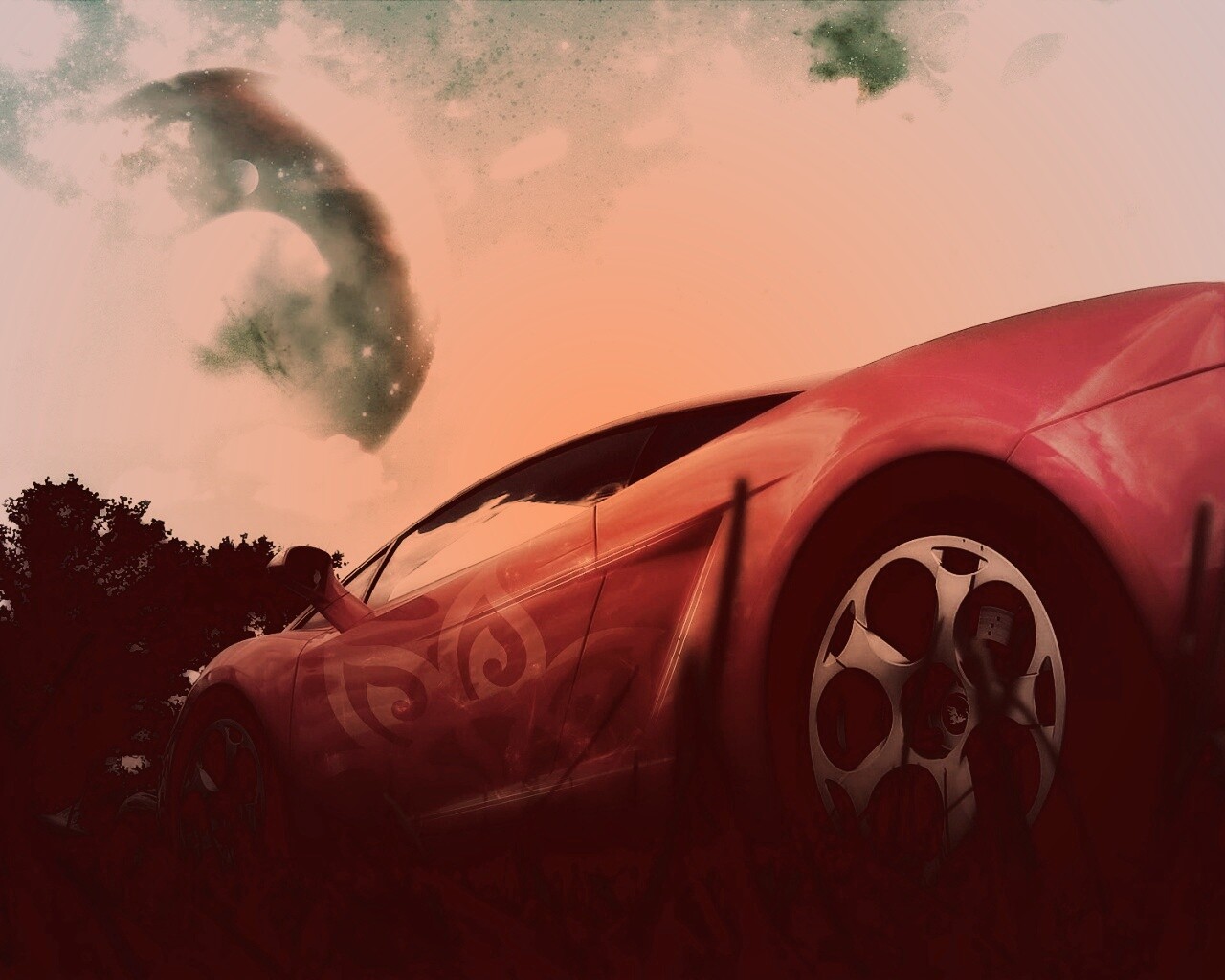 Lamborghini на другой планете обои