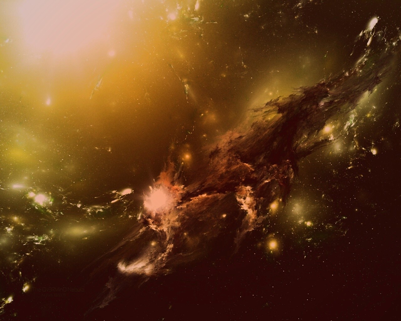 Зеленая туманность обои