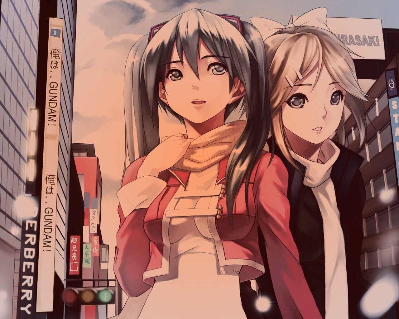 Девочки в большом городе обои