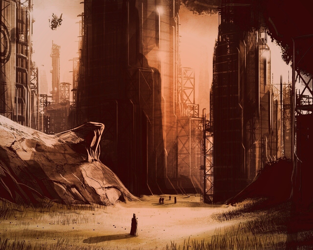 Технократический город обои