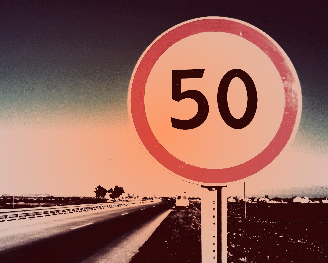 Ограничение скорости 50 км/ч обои