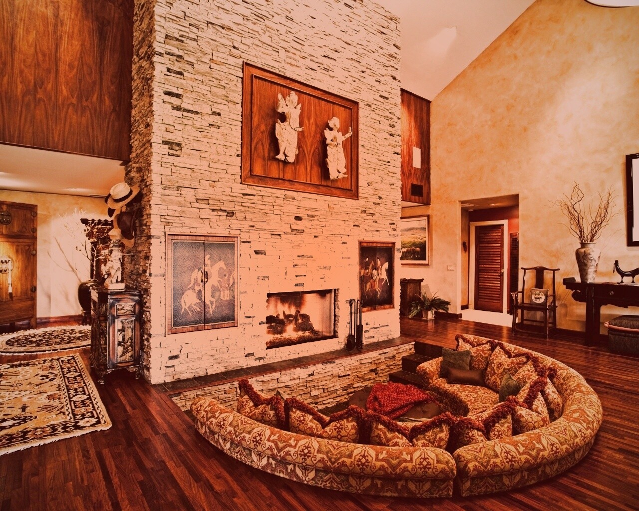 Интерьер гостинной обои