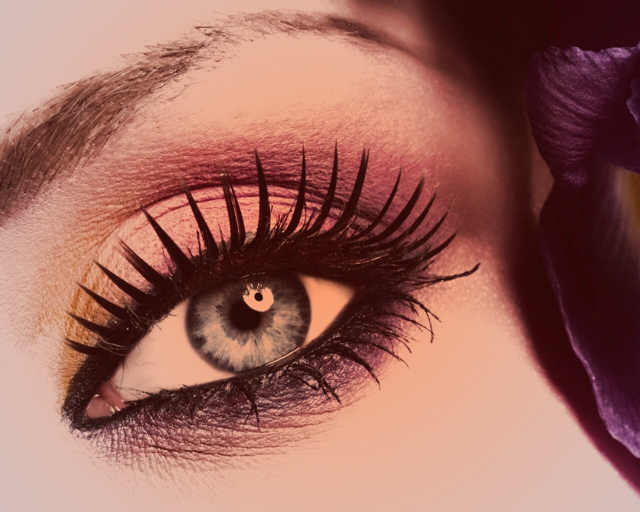 Макияж и цветок обои