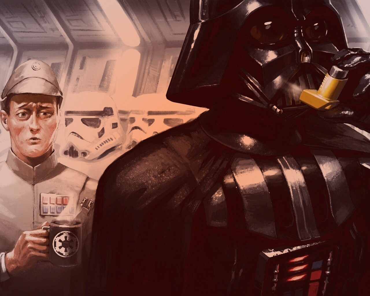 Дарт Вейдер с ингалятором обои