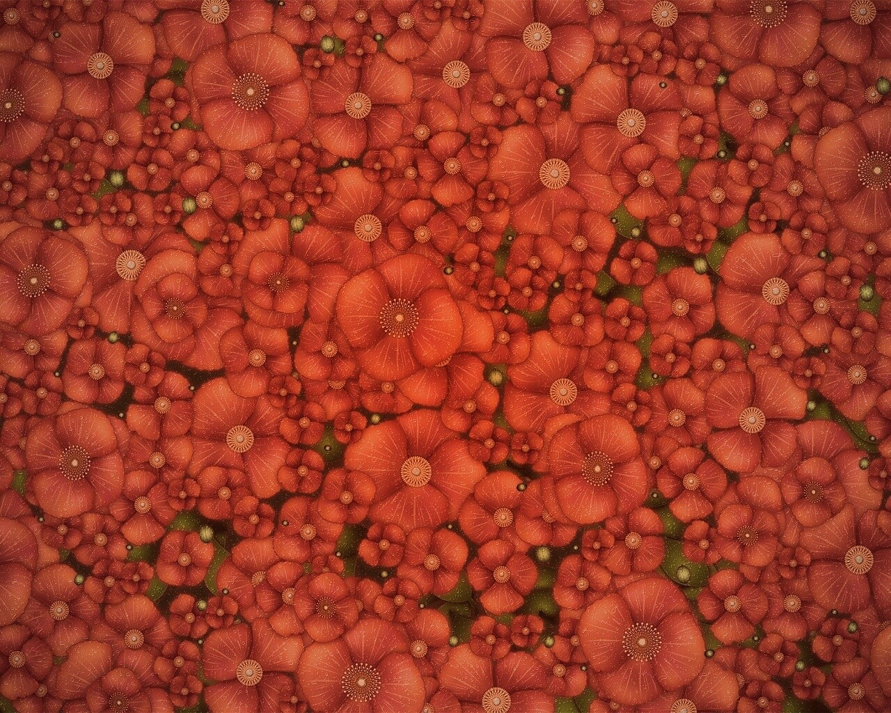 Рисунко с красными цветами обои