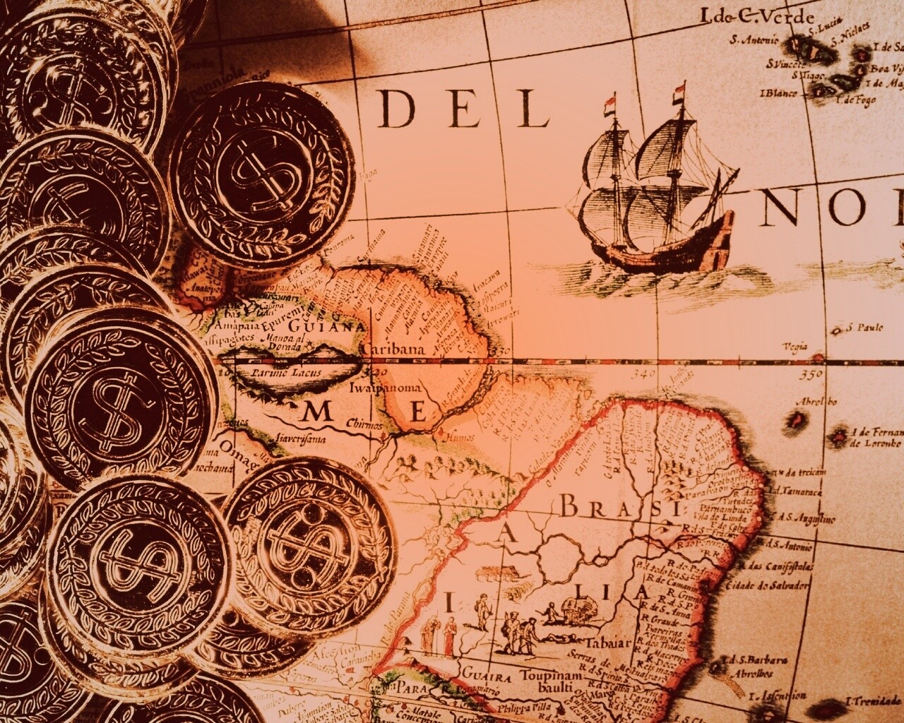 Деньги и карта сокровищ обои