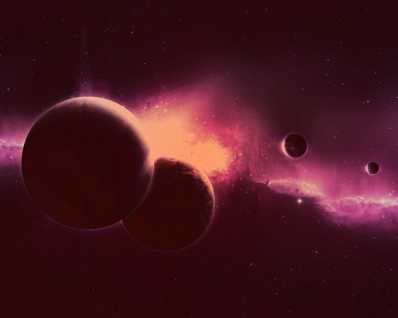 Фиолетовая вселенная обои