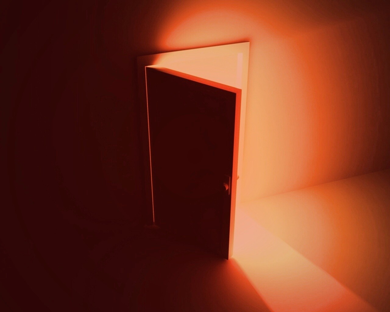 Свет из-за открытой двери обои