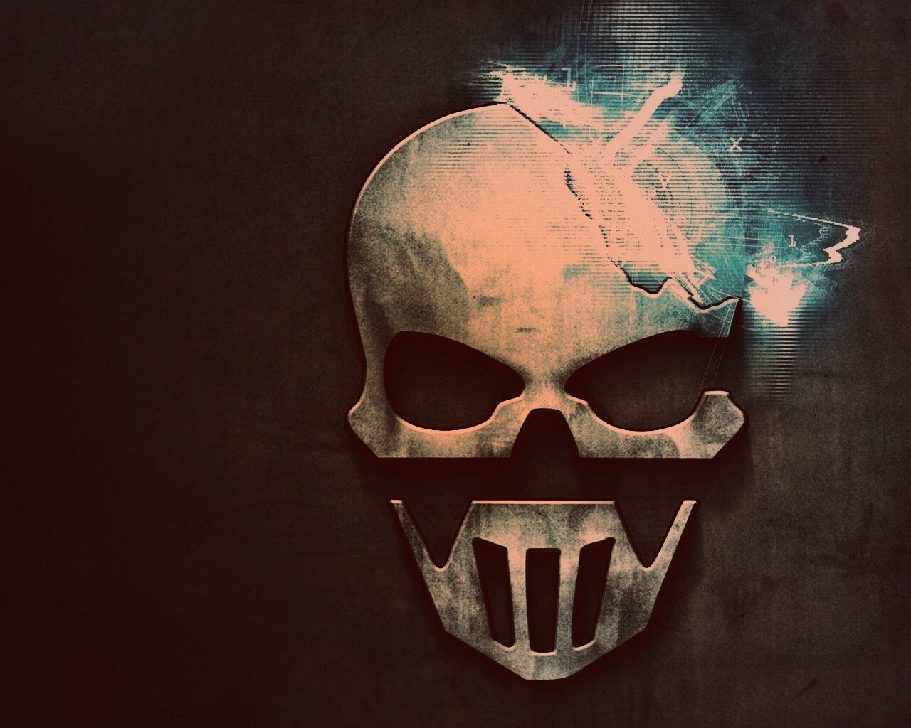 Контур стального черепа обои