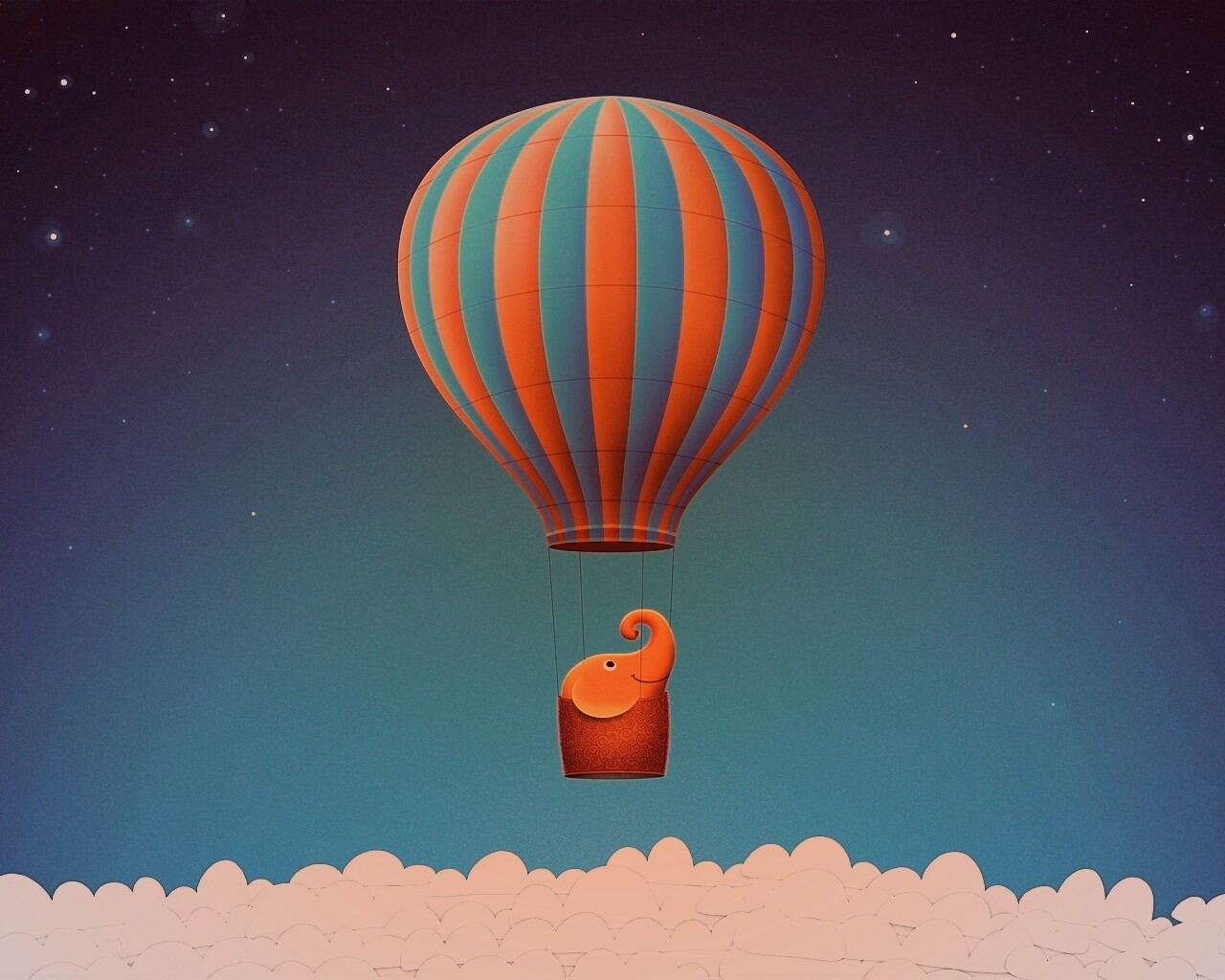 Слон на воздушном шаре обои