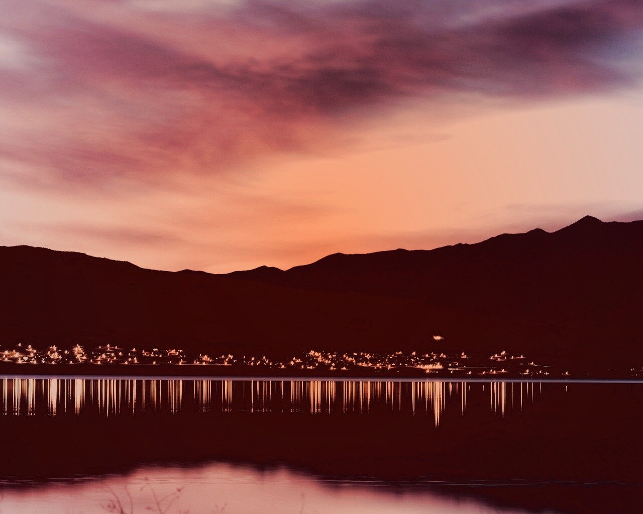 Закат на озере Юта обои