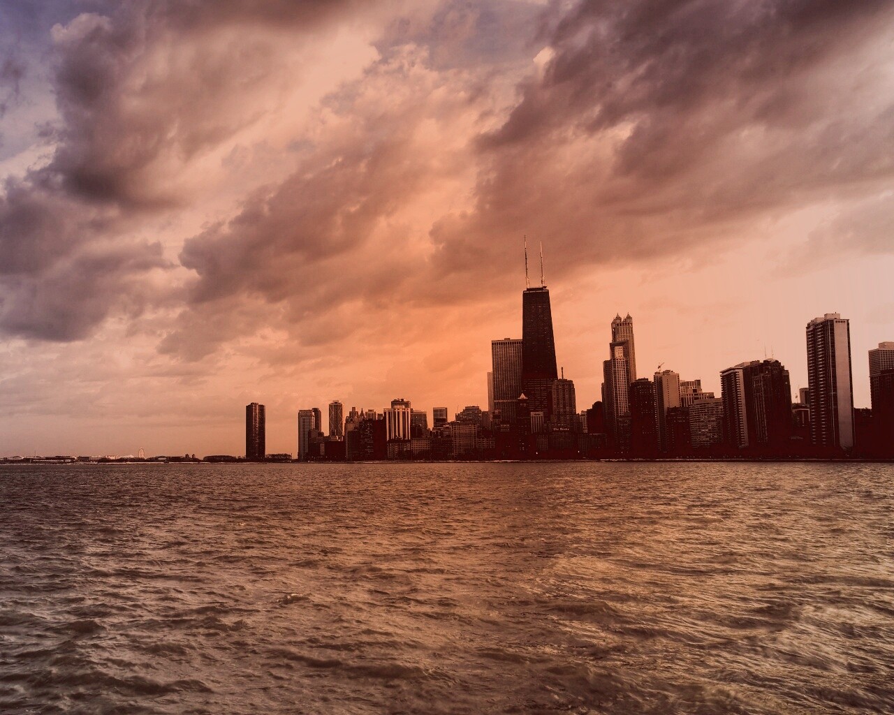 Вид на Чикаго обои