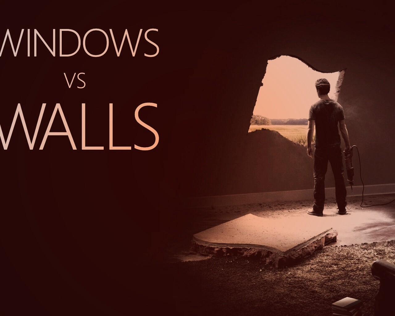 Windows против стен обои