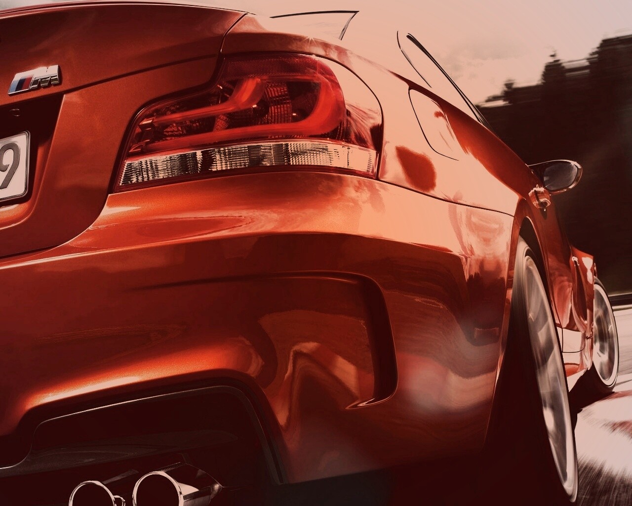 BMW входит в поворот на треке обои