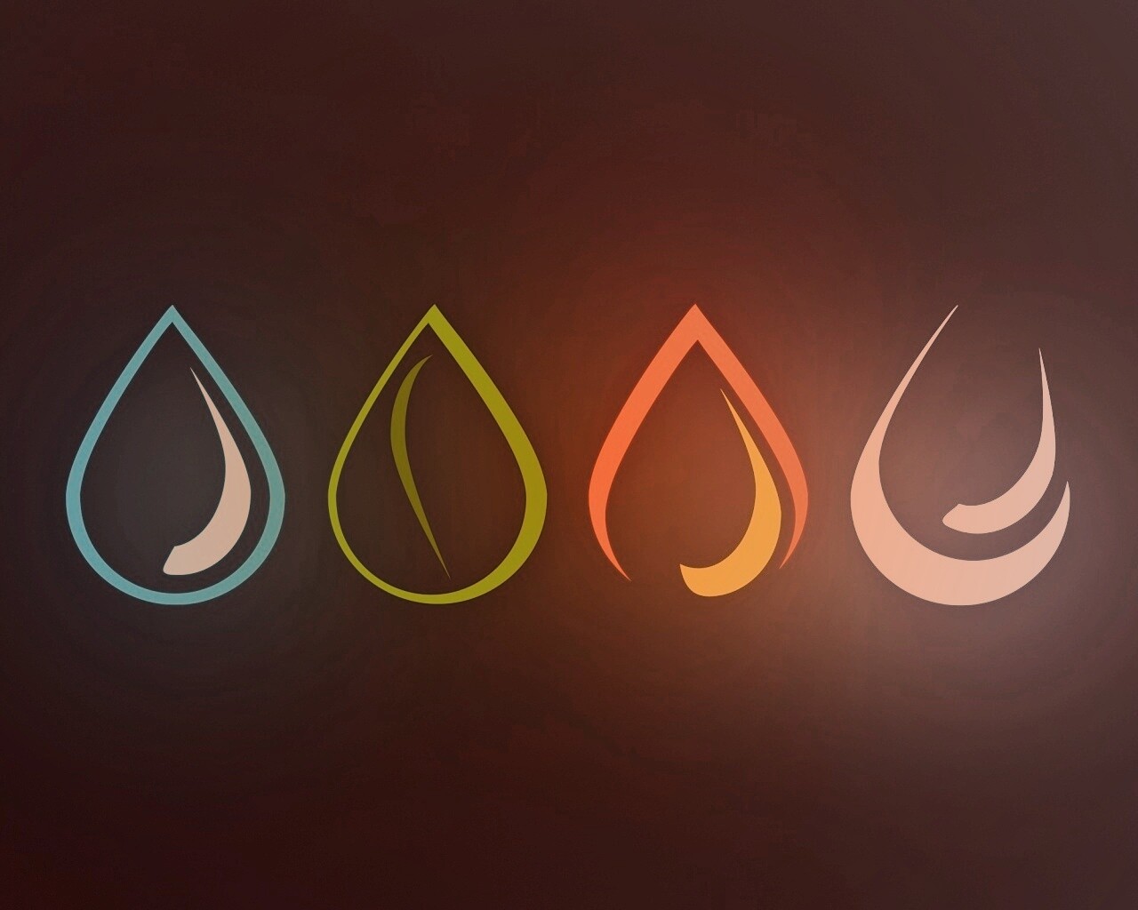 Четыре стихии в каплях обои