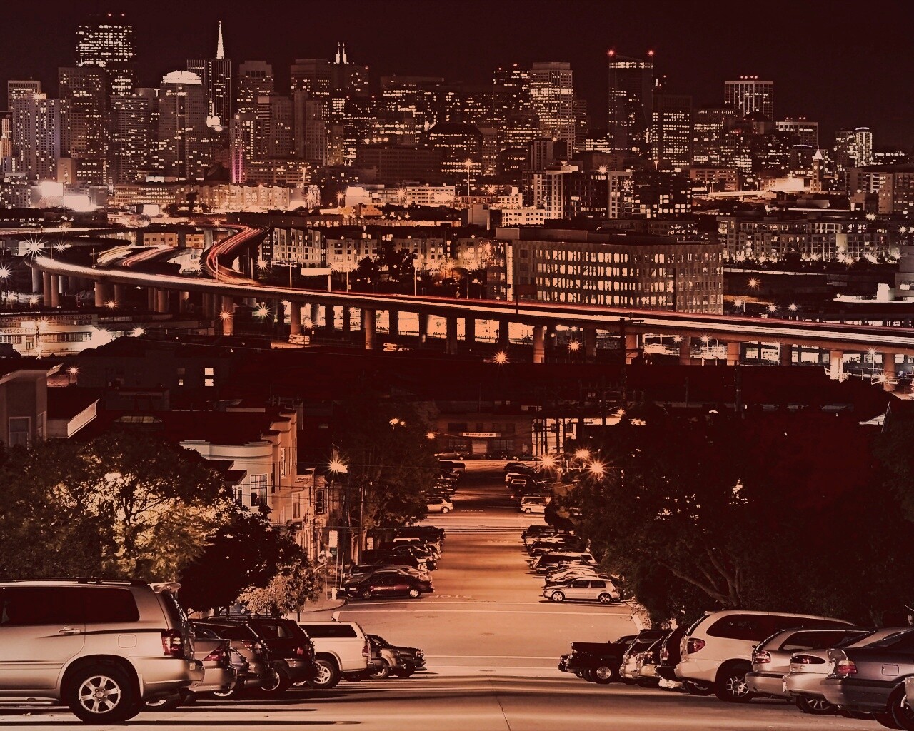 Вечерний город обои